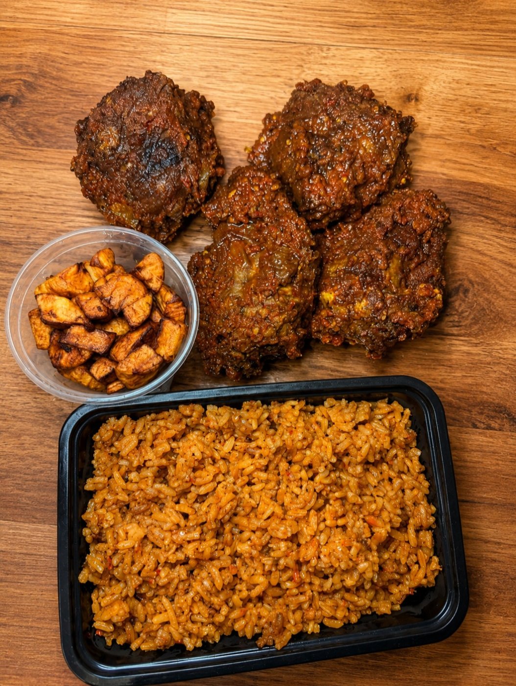 Jollof Rice with Peppered Turkey and Plantains (Family)